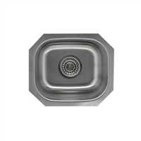 Pelican PL-VS1513 18G Stainless Steel Single Bowl Undermount Kitchen Sink 15'' x 12-3/4''